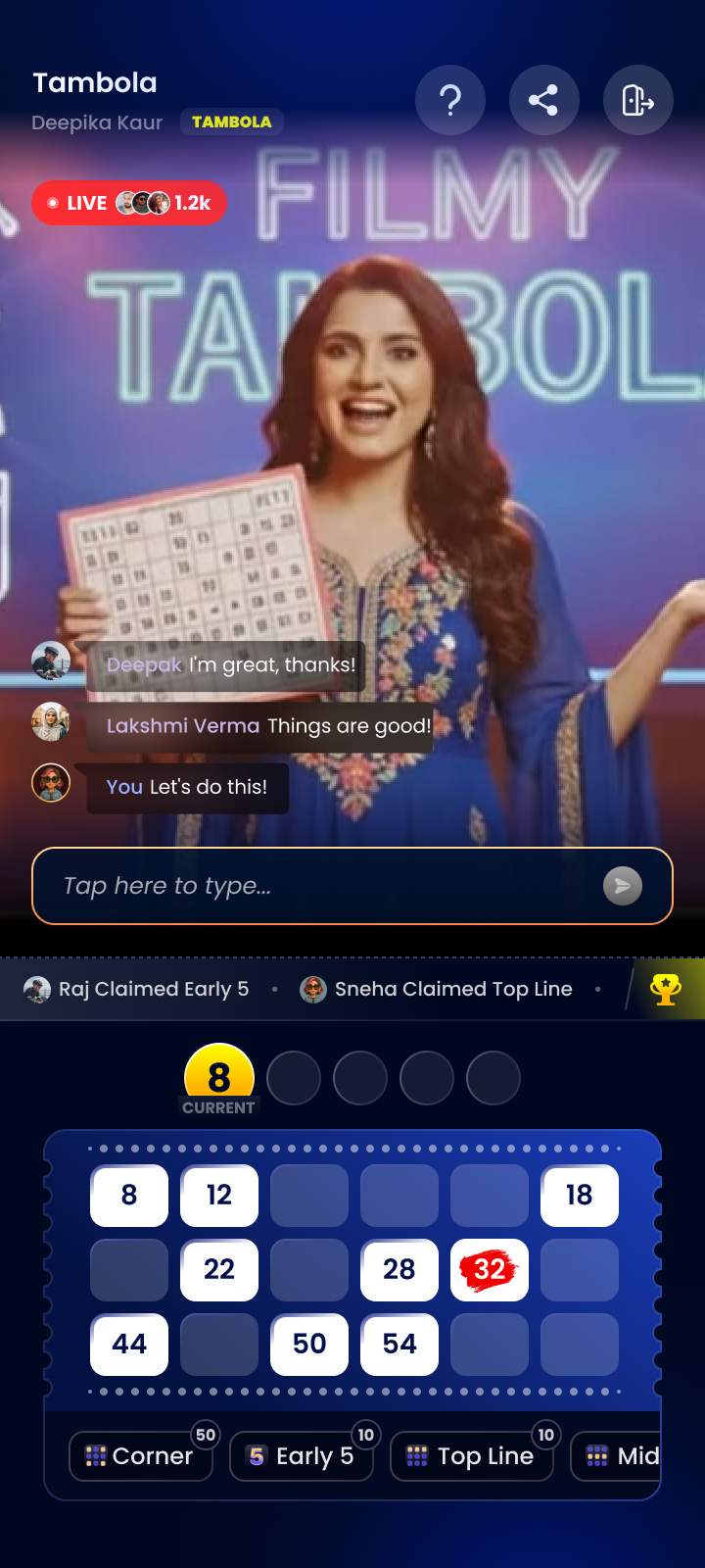 The host announces the numbers